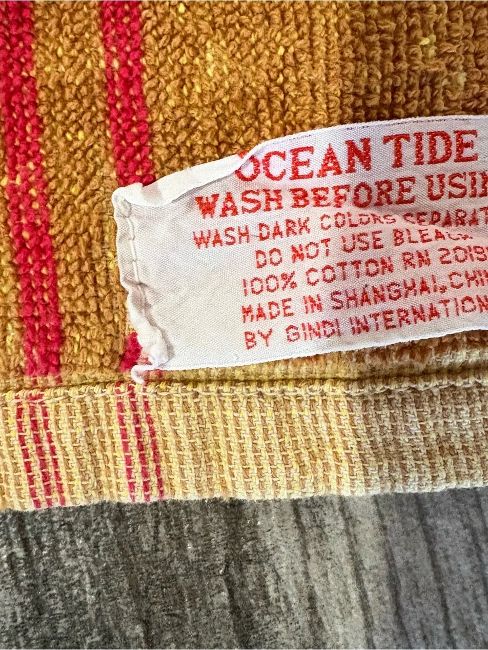 Vtg 70s Ocean Tide Rainbow Beach Towel Retro Boho Floral Psychedelic Terry Cloth
